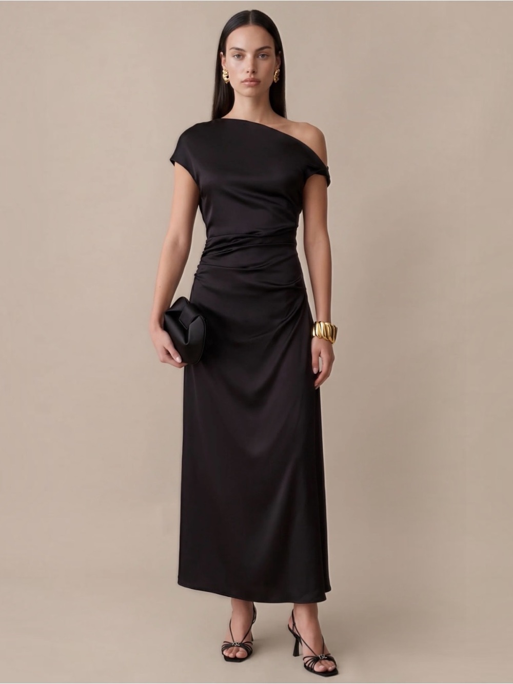 NWT O.P.T Few Moda Ciela Midi Dress Silk Brown Size 0 - Picture 1 of 12
